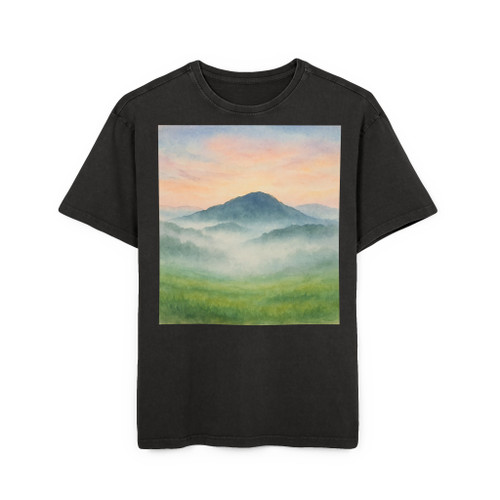 Ethereal Dawn - Men's Acid Washed Heavy Oversize Tee