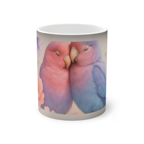Whimsical Love Birds - Color-Changing Mug, 11oz