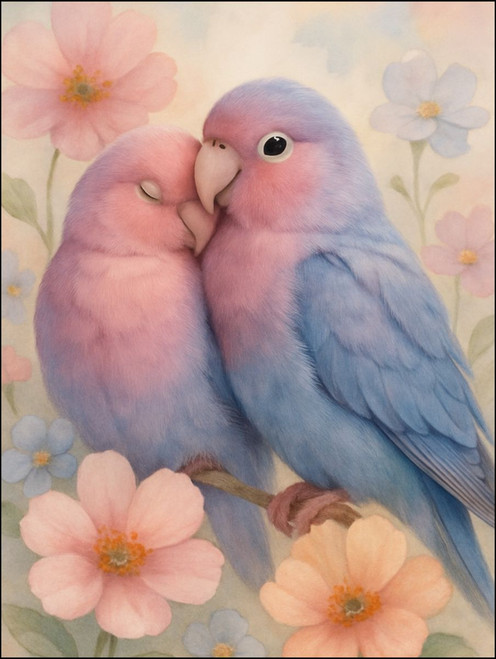 Whimsical Love Birds - Temporary Tattoos