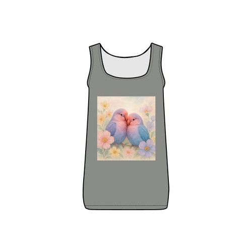 Whimsical Love Birds - Women's Micro Ribbed Tank
