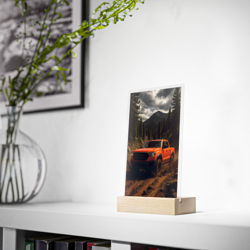 Rugged Trailblazer - Acrylic Sign with Wooden Stand