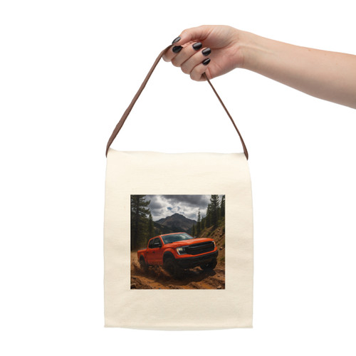 Rugged Trailblazer - Canvas Lunch Bag With Strap