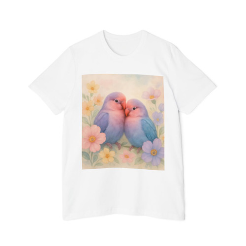 Whimsical Love Birds - USA-Made Unisex Short-Sleeve Jersey T-Shirt Whimsical Love Birds - USA-Made Unisex Short-Sleeve Jersey T-Shirt
