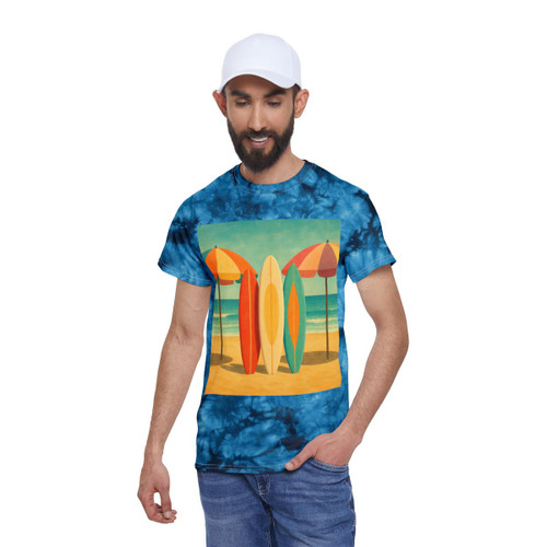 Retro Beach Getaway - Tie-Dye Tee, Crystal