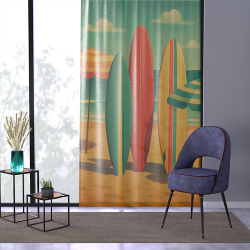 Retro Beach Getaway - Window Curtain