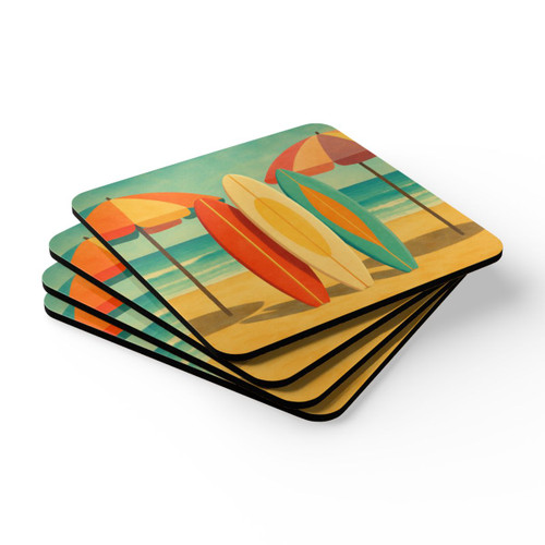Retro Beach Getaway - Corkwood Coaster Set