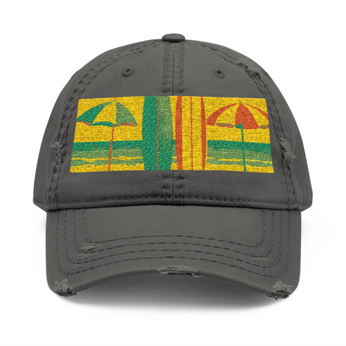 Retro Beach Getaway - Distressed Dad Hat (Embroidery)