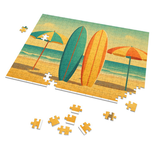Retro Beach Getaway - Jigsaw Puzzle with Tin