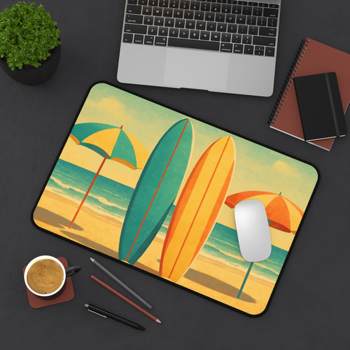 Retro Beach Getaway - Desk Mat