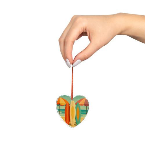 Retro Beach Getaway - Crystal Glass Ornament