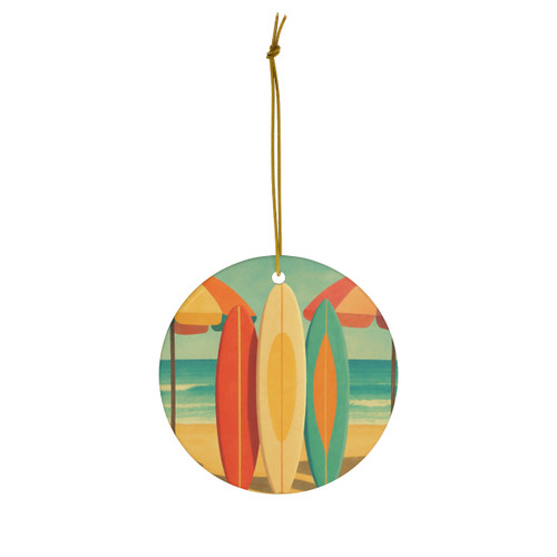 Retro Beach Getaway - Ceramic Ornament, 1-Pack