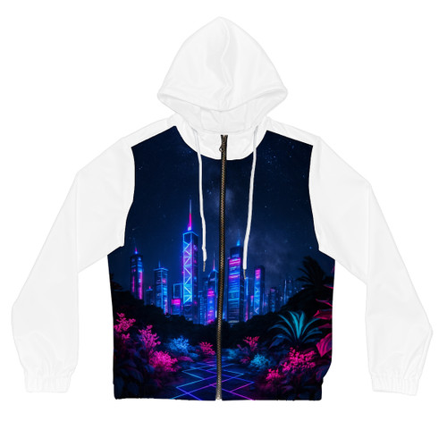 Neon Dreamscape - Women’s Full-Zip Hoodie (AOP) Neon Dreamscape - Women’s Full-Zip Hoodie (AOP)