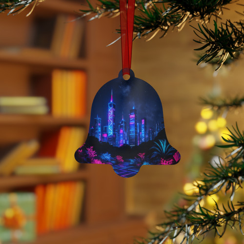 Neon Dreamscape - Metal Ornaments