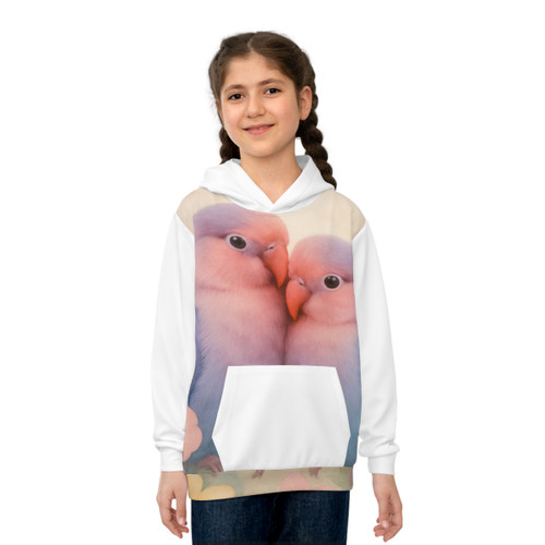 Whimsical Love Birds - Children's Hoodie (AOP)