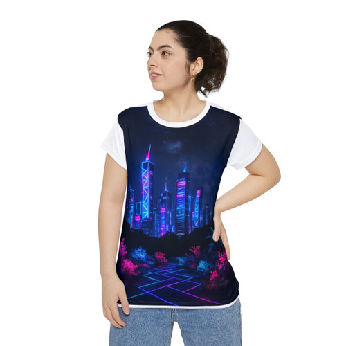 Neon Dreamscape - Women's Short Sleeve Shirt (AOP)