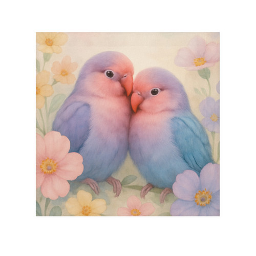 Whimsical Love Birds - Face Towel