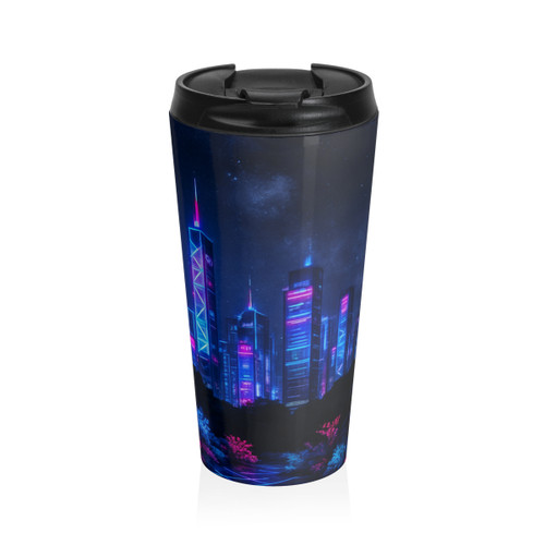 Neon Dreamscape - Stainless Steel Travel Mug