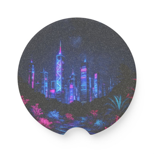 Neon Dreamscape - Soapstone Car Coaster