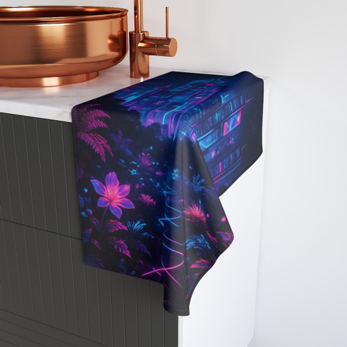 Neon Dreamscape - Hand Towel