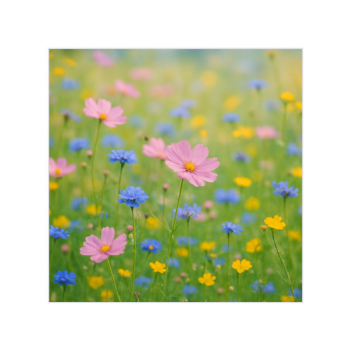 Whimsical Wildflowers - Transparent Outdoor Stickers, Square, 1pc