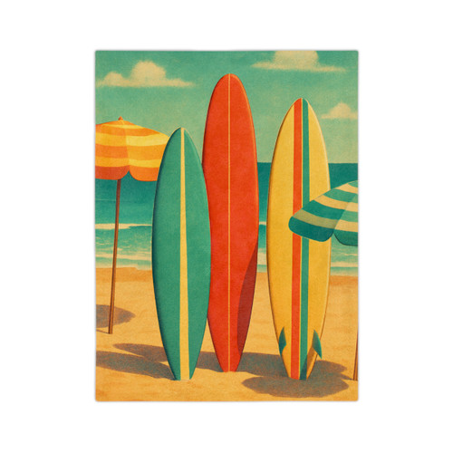 Retro Beach Getaway - Velveteen Microfiber Blanket