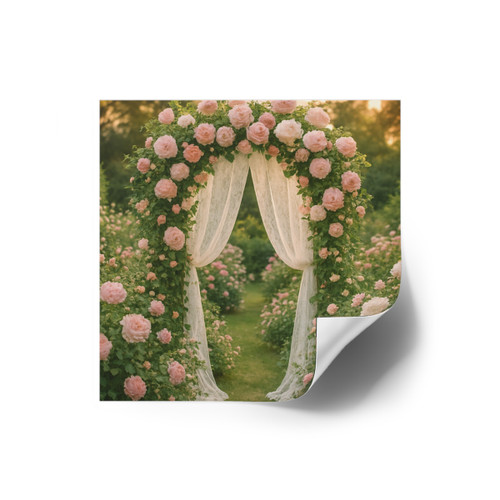 Whimsical Garden Bliss - Square Stickers, Indoor\Outdoor