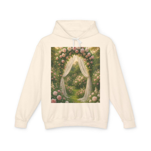 Whimsical Garden Bliss - Unisex Lightweight Hooded Sweatshirt