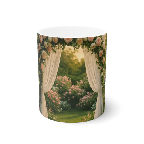 Whimsical Garden Bliss - White Ceramic Mug, 11oz and 15oz