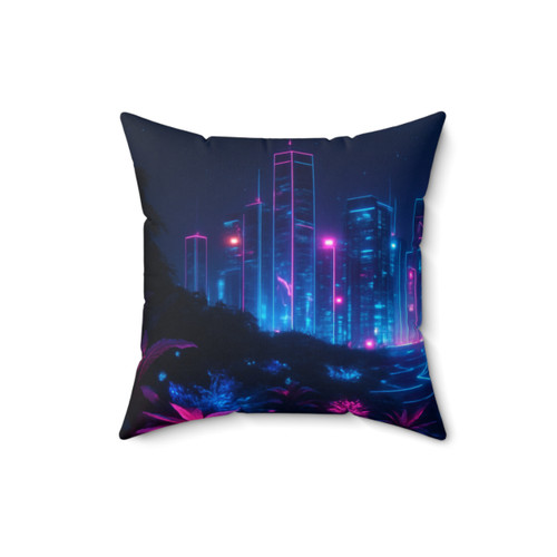 Neon Dreamscape - Faux Suede Square Pillow