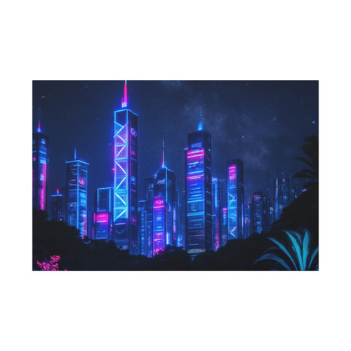 Neon Dreamscape - Canvas Art Wraps, 1.6"