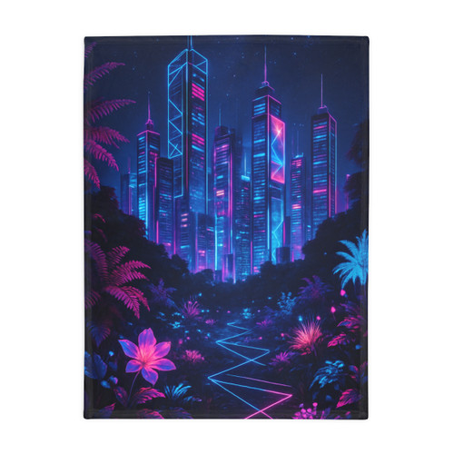 Neon Dreamscape - Plush Fleece Blanket