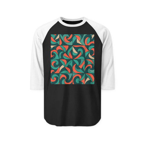 Geometric Pulse - Unisex Three-Quarter Sleeve Raglan Shirt