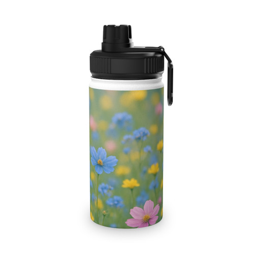 Whimsical Wildflowers - Stainless Steel Water Bottle, Sports Lid