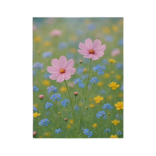 Whimsical Wildflowers - Velveteen Microfiber Blanket