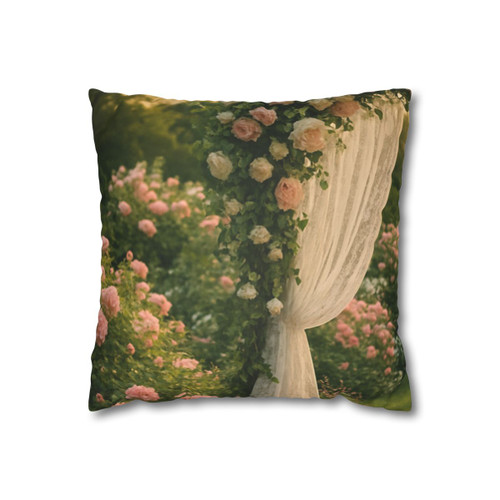 Whimsical Garden Bliss - Faux Suede Square Pillowcase