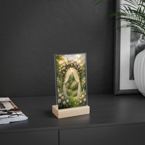 Whimsical Garden Bliss - Acrylic Sign with Wooden Stand