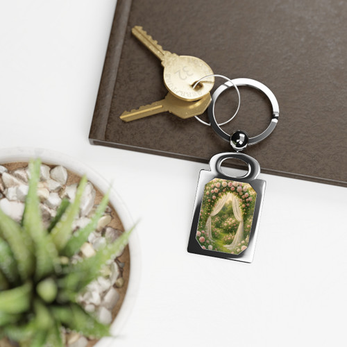 Whimsical Garden Bliss - Rectangle Photo Keyring