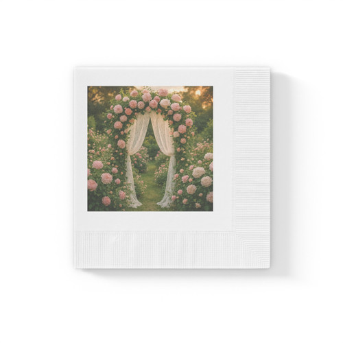 Whimsical Garden Bliss - White Coined Napkins