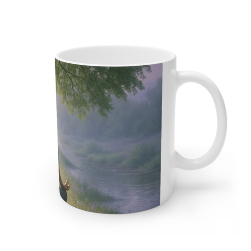Serenity Flow - White Ceramic Mug, 11oz and 15oz