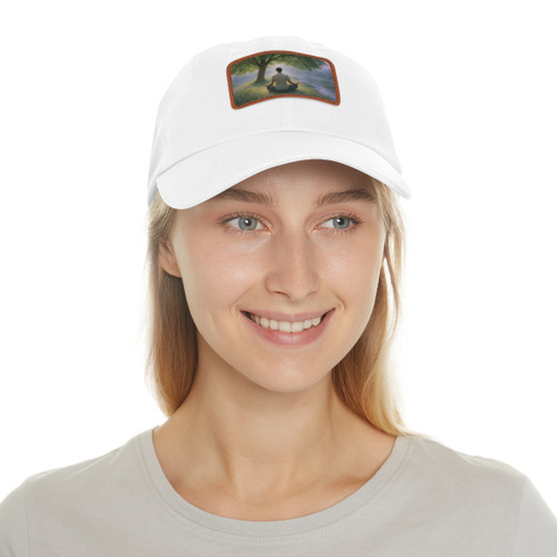 Serenity Flow - Dad Hat with Leather Patch (Rectangle)