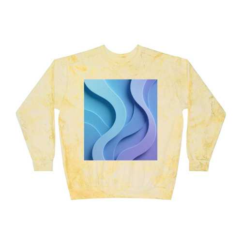 Ethereal Wave Symphony - Unisex Color Blast Crewneck Sweatshirt