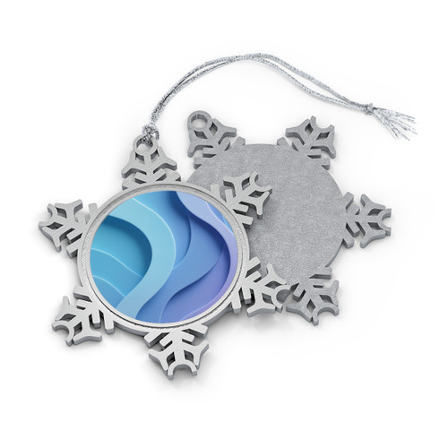 Ethereal Wave Symphony - Pewter Snowflake Ornament