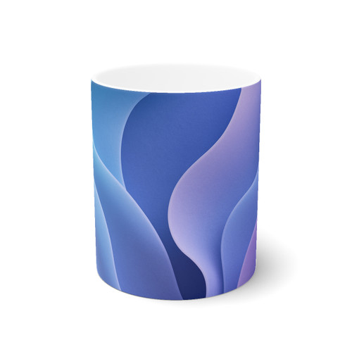 Ethereal Wave Symphony - White Ceramic Mug, 11oz and 15oz