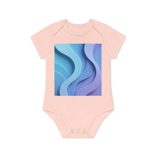 Ethereal Wave Symphony - Baby Organic Short Sleeve Bodysuit