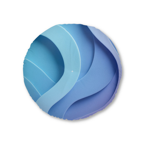 Ethereal Wave Symphony - Tufted Floor Pillow, Round