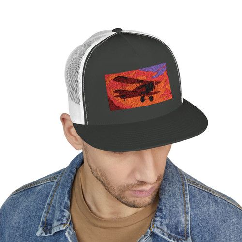 Vintage Flight Elegance - 5 Panel Trucker Cap (Embroidery)