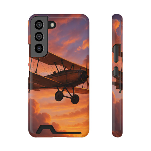 Vintage Flight Elegance - Phone Case With Card Holder