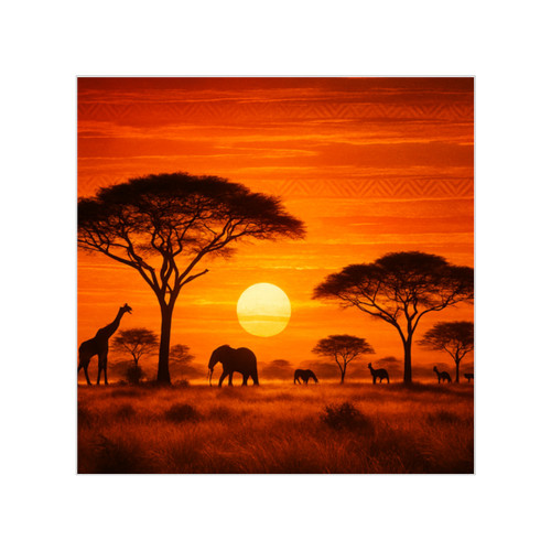 Savanna Dreamscape - Transparent Outdoor Stickers, Square, 1pc