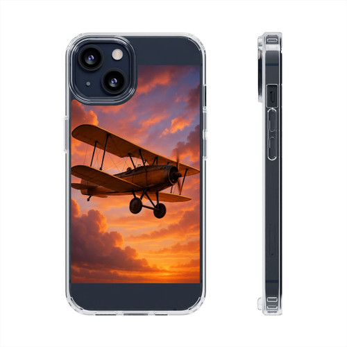 Vintage Flight Elegance - Clear Impact-Resistant Cases