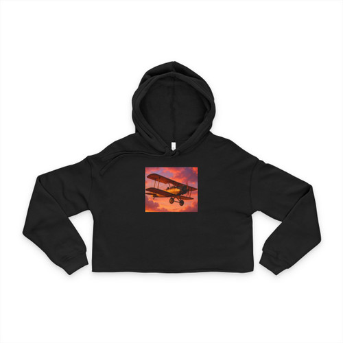 Vintage Flight Elegance - Women's Cropped Hoodie